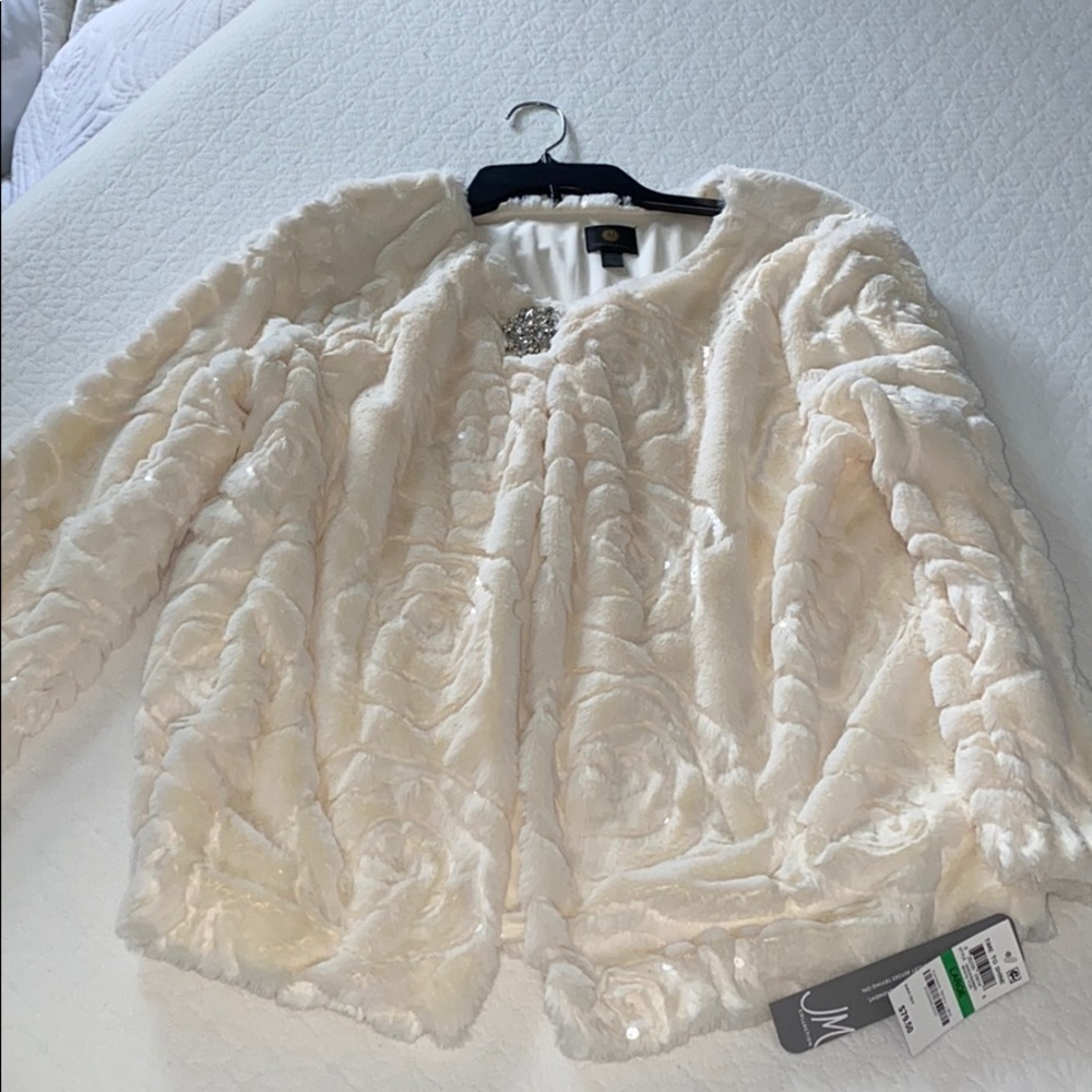 JM Collection Faux Fur Sweater
